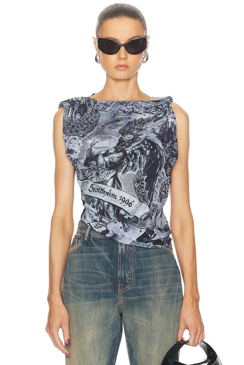 Image 1 of Acne Studios Tesla Top in Multi Grey