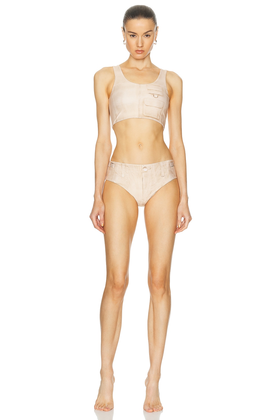 Image 1 of Acne Studios Emiami Two Piece Swimsuit in Yellow