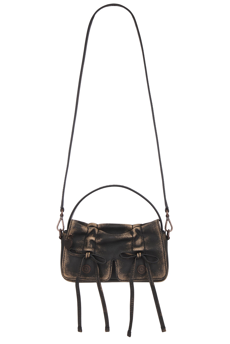 Acne Studios Single Handle Shoulder Bag In Dark Brown & Beige