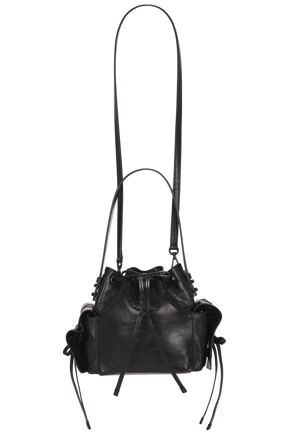 Multipocket Mini Bucket Lux Bag in Black