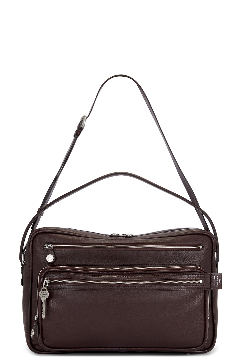 Acne Studios Womens Chocolate Brown Camero Camera Leather Shoulder Bag In Brown