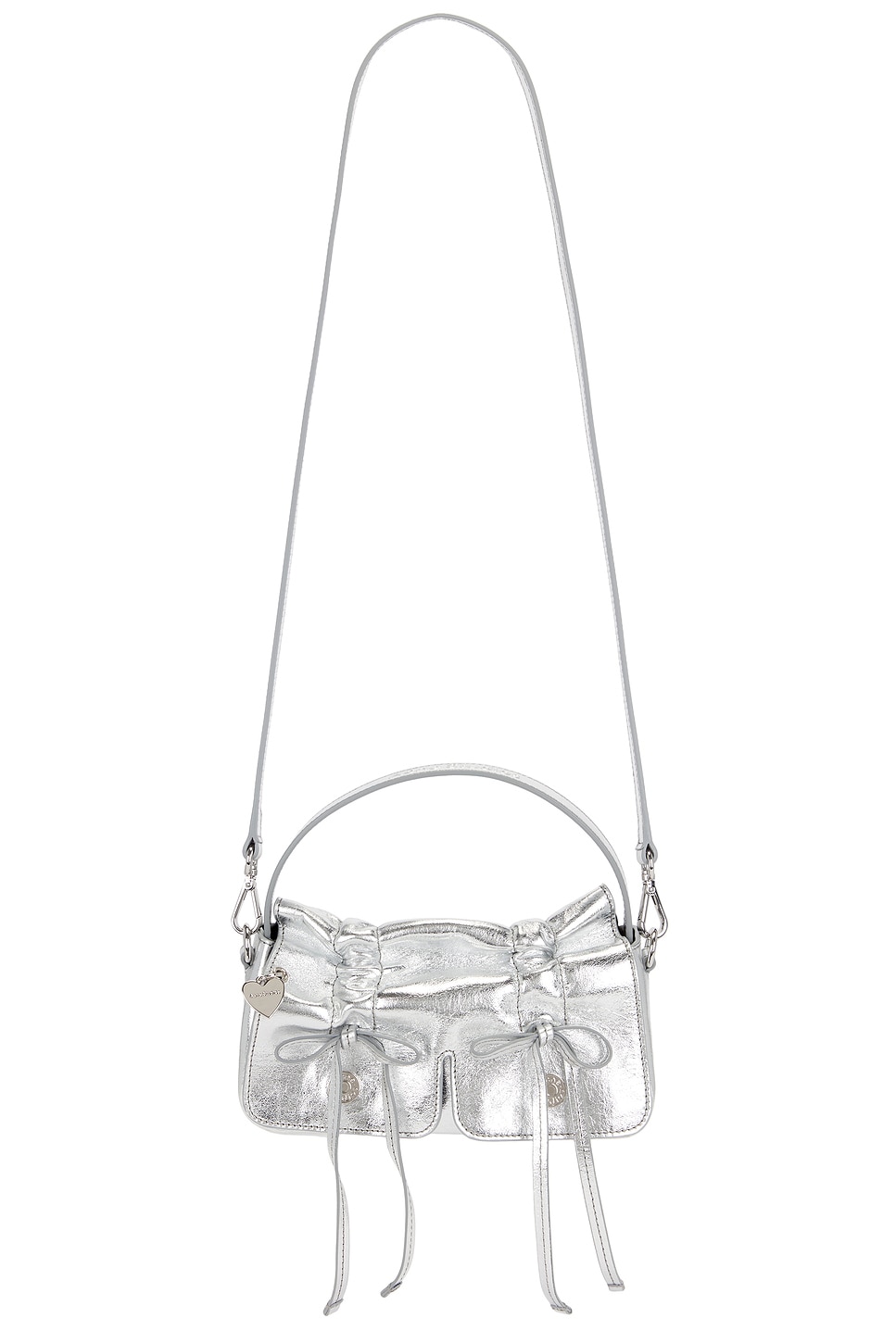 Acne Studios Multipocket Micro Bag Lux Metallic In Silver