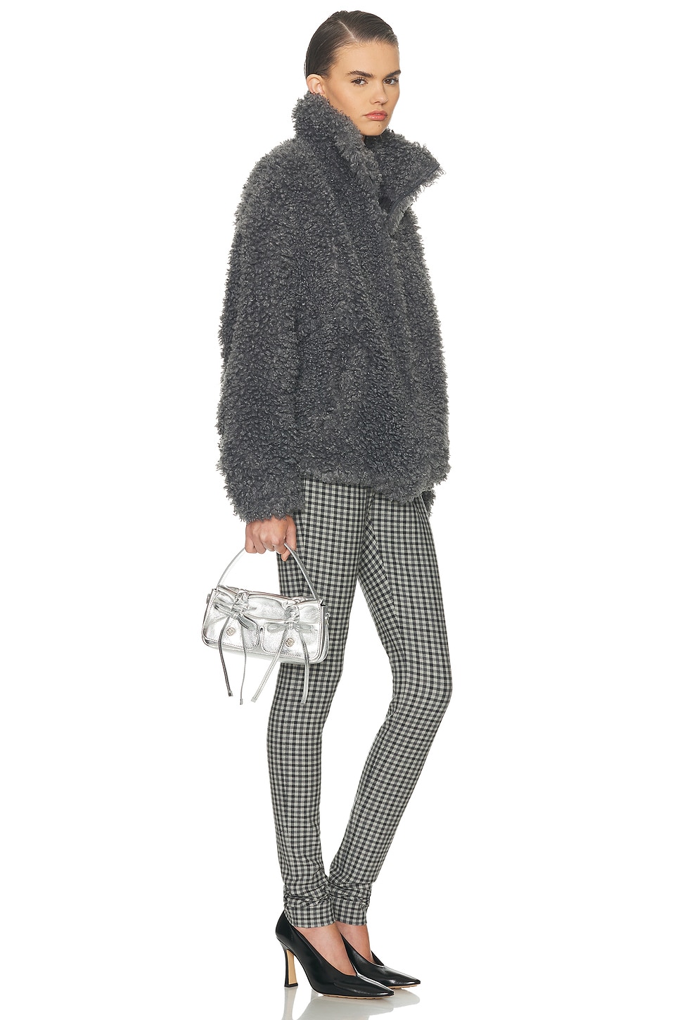 Acne Studios Multipocket Micro Bag Lux Metallic In Silver