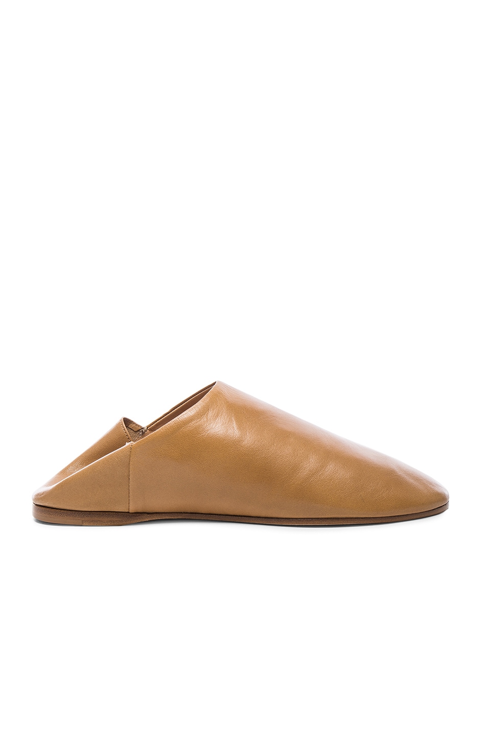 Image 1 of Acne Studios Leather Agata Babouche Slippers in Camel