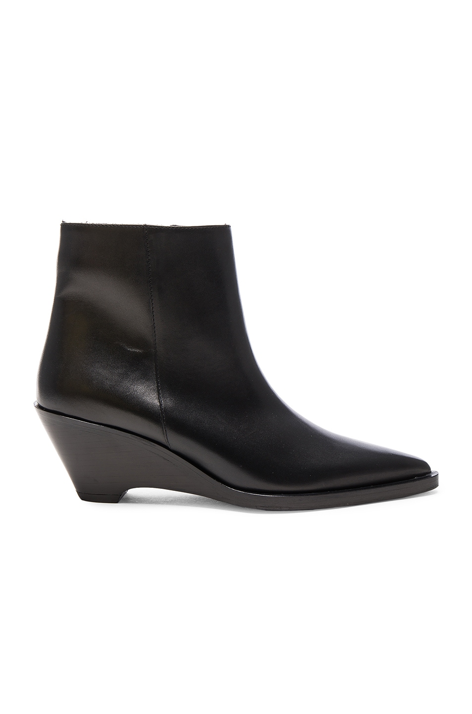 Image 1 of Acne Studios Leather Cony Booties in Black