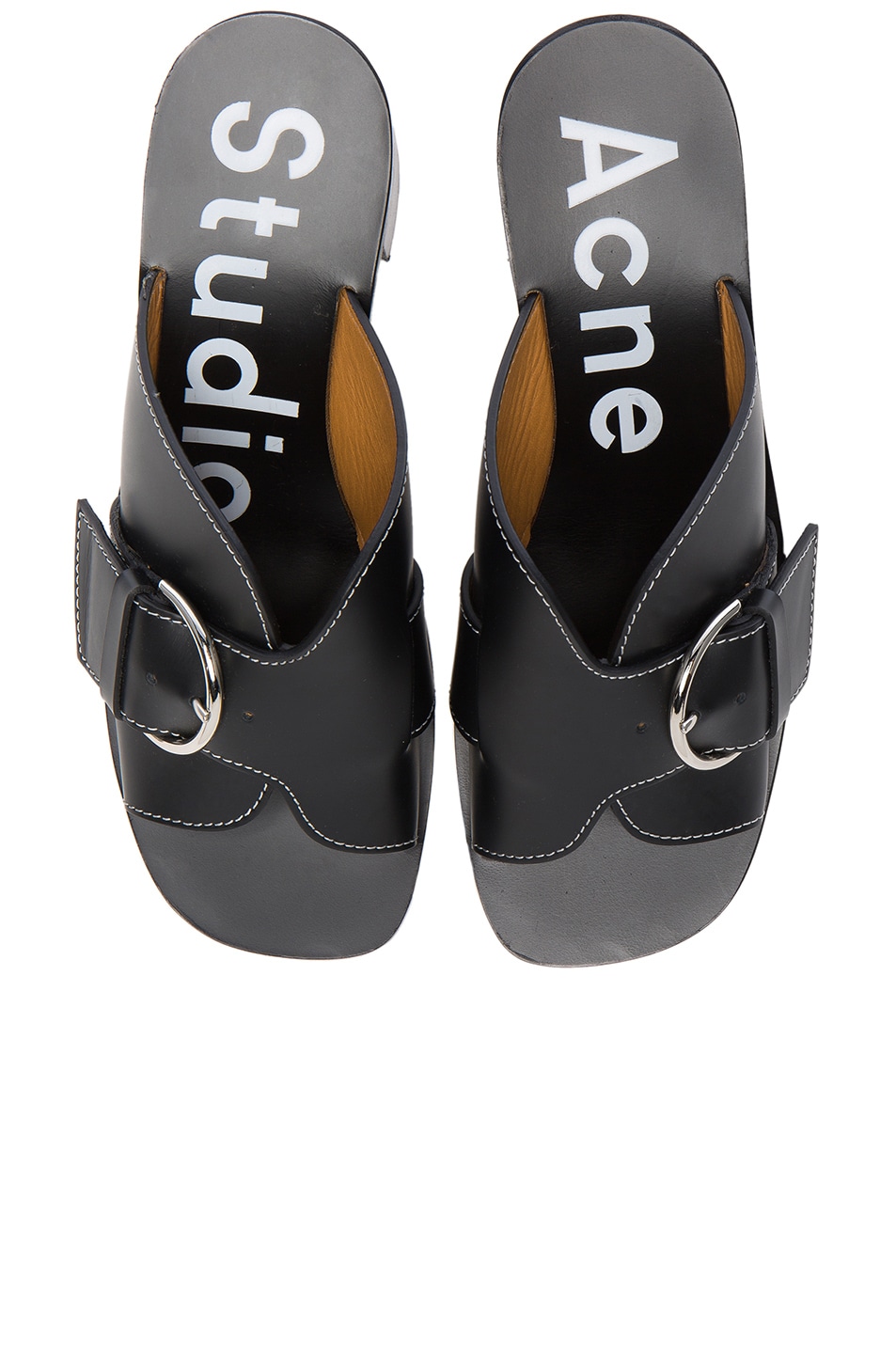 Image 1 of Acne Studios Leather Vikki Heels in Black & Off White