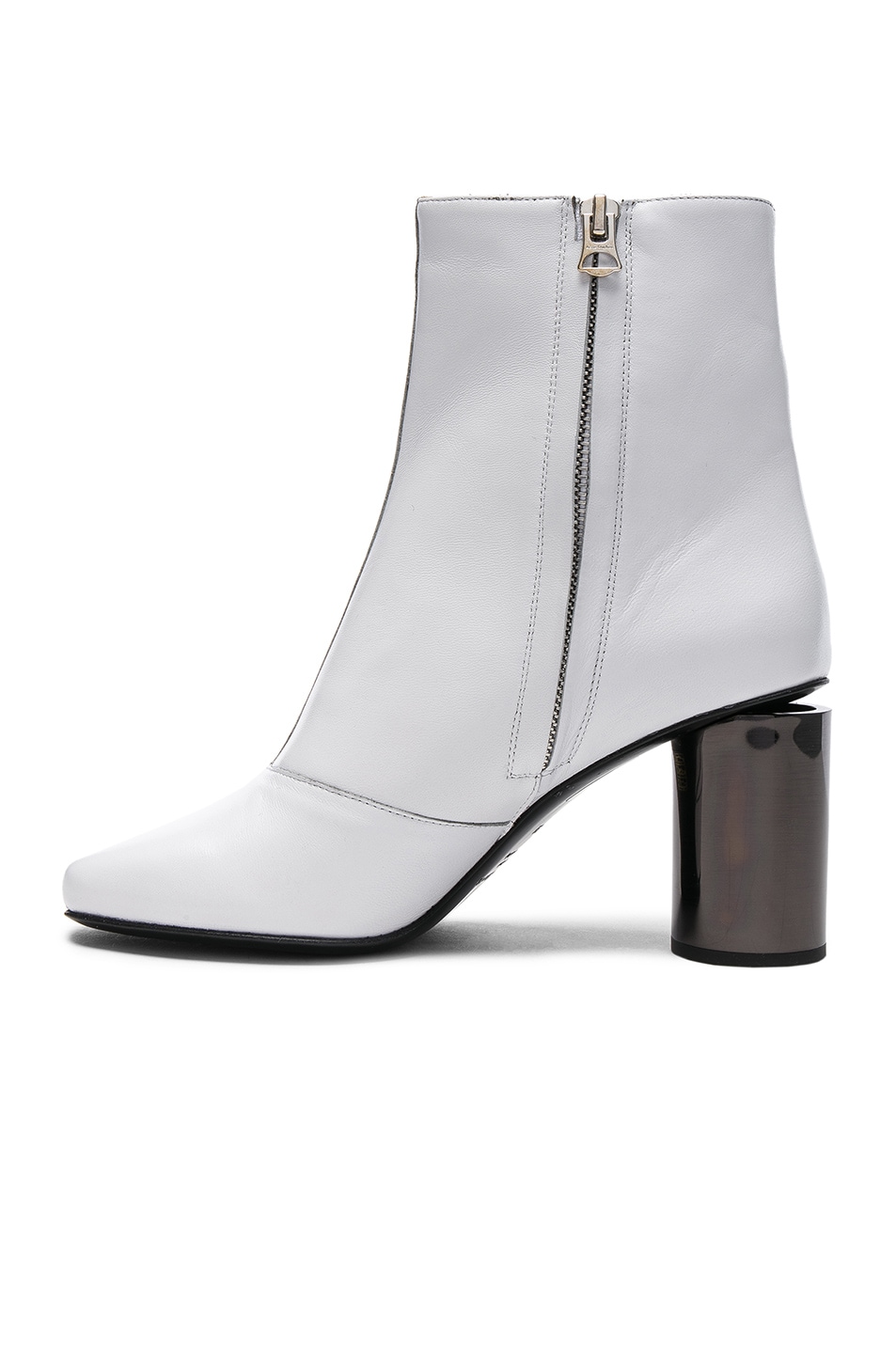 Acne Studios Leather Allis Boots in White & Black | FWRD