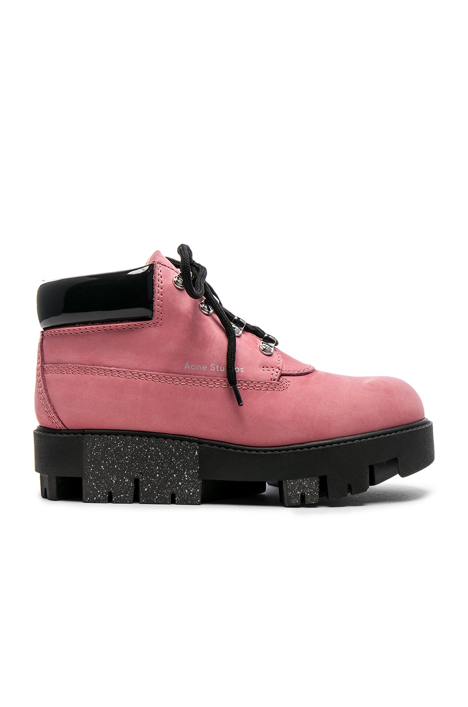 Image 1 of Acne Studios Tinne Leather Boots in Bubble Pink & Black