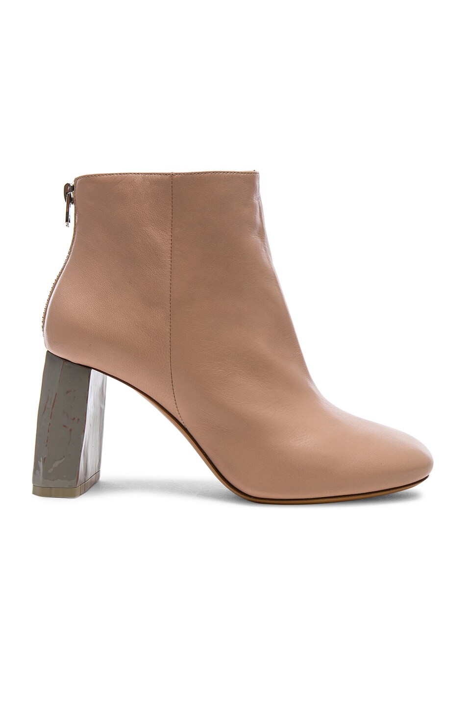 Image 1 of Acne Studios Leather Claudine Booties in Pink & Grey