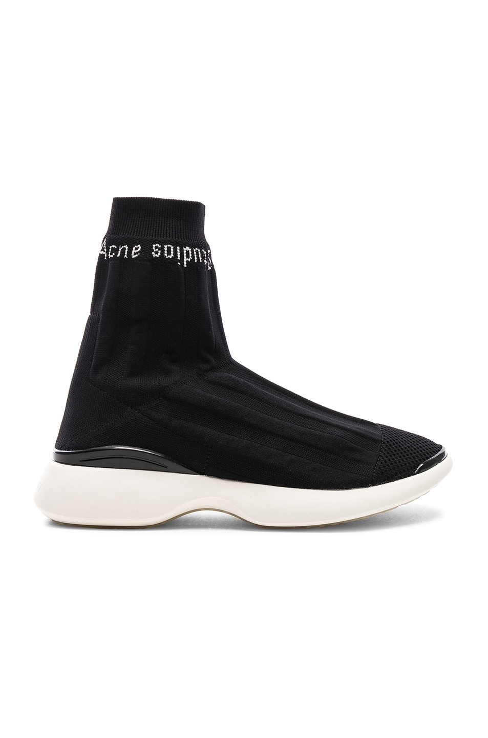 Image 1 of Acne Studios Batilda Sock Sneakers in Black & White