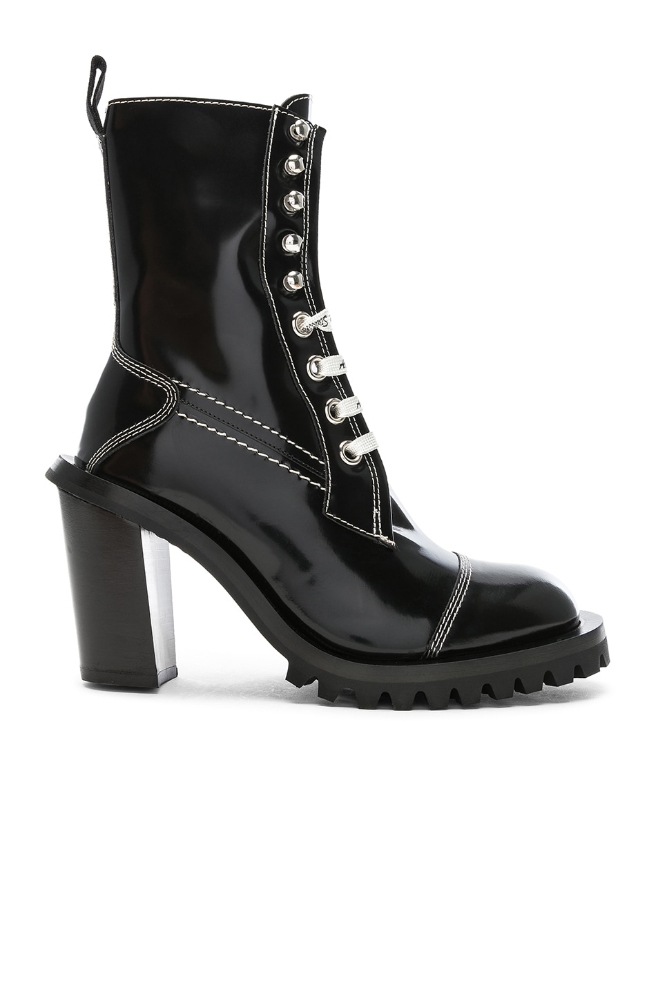 Image 1 of Acne Studios Leather Lace Up Boots in Black
