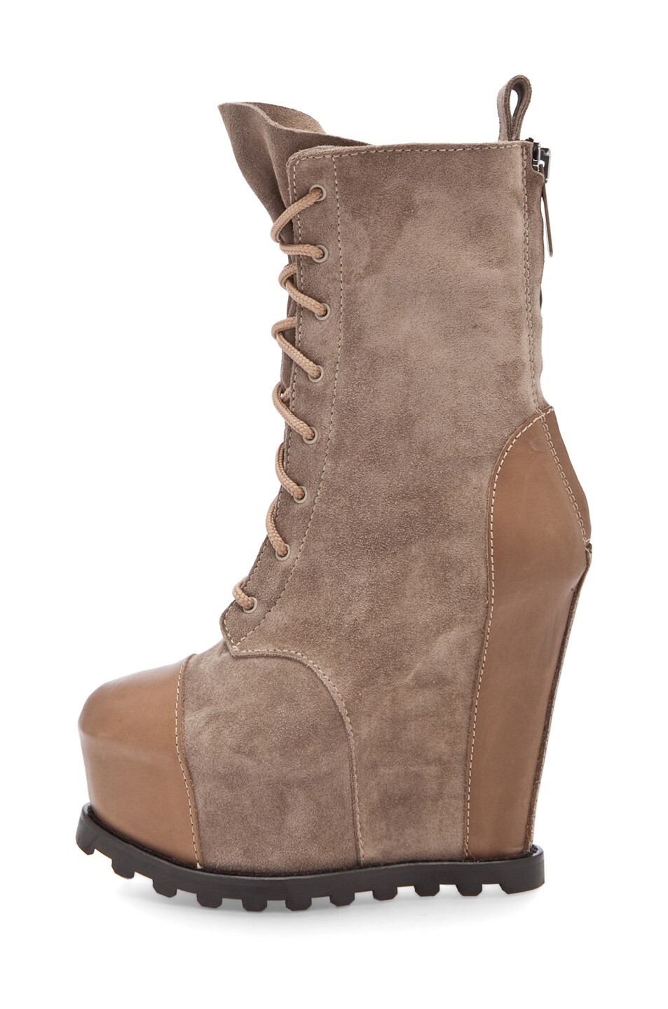 Image 1 of Acne Studios Avalanche Lace Up Wedge Bootie in Taupe