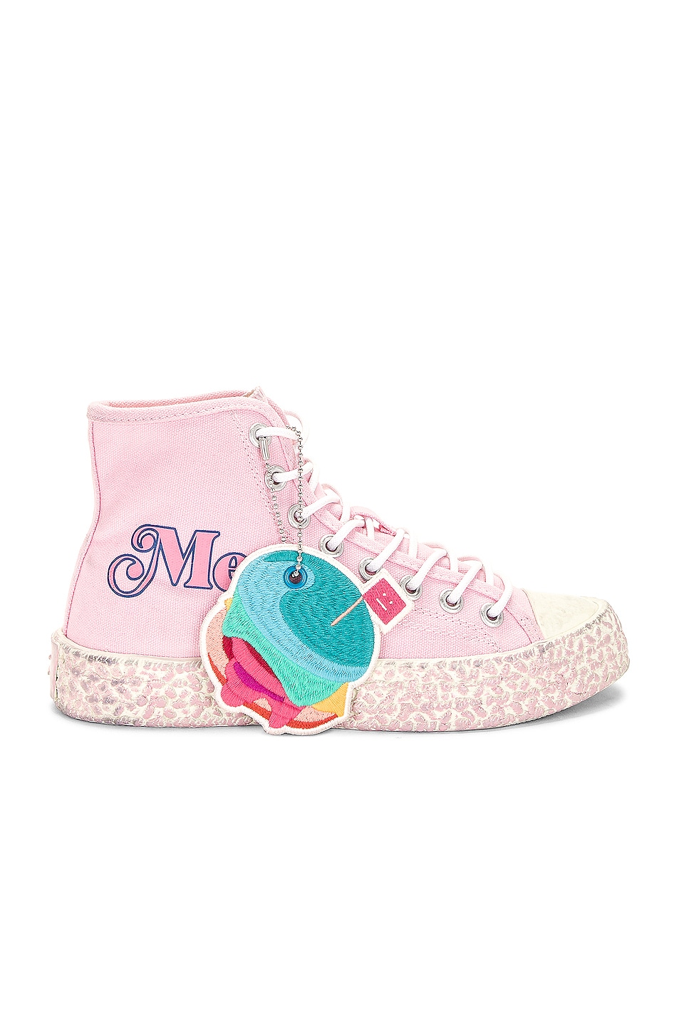 Image 1 of Acne Studios High Top Sneaker in Pink & Off White