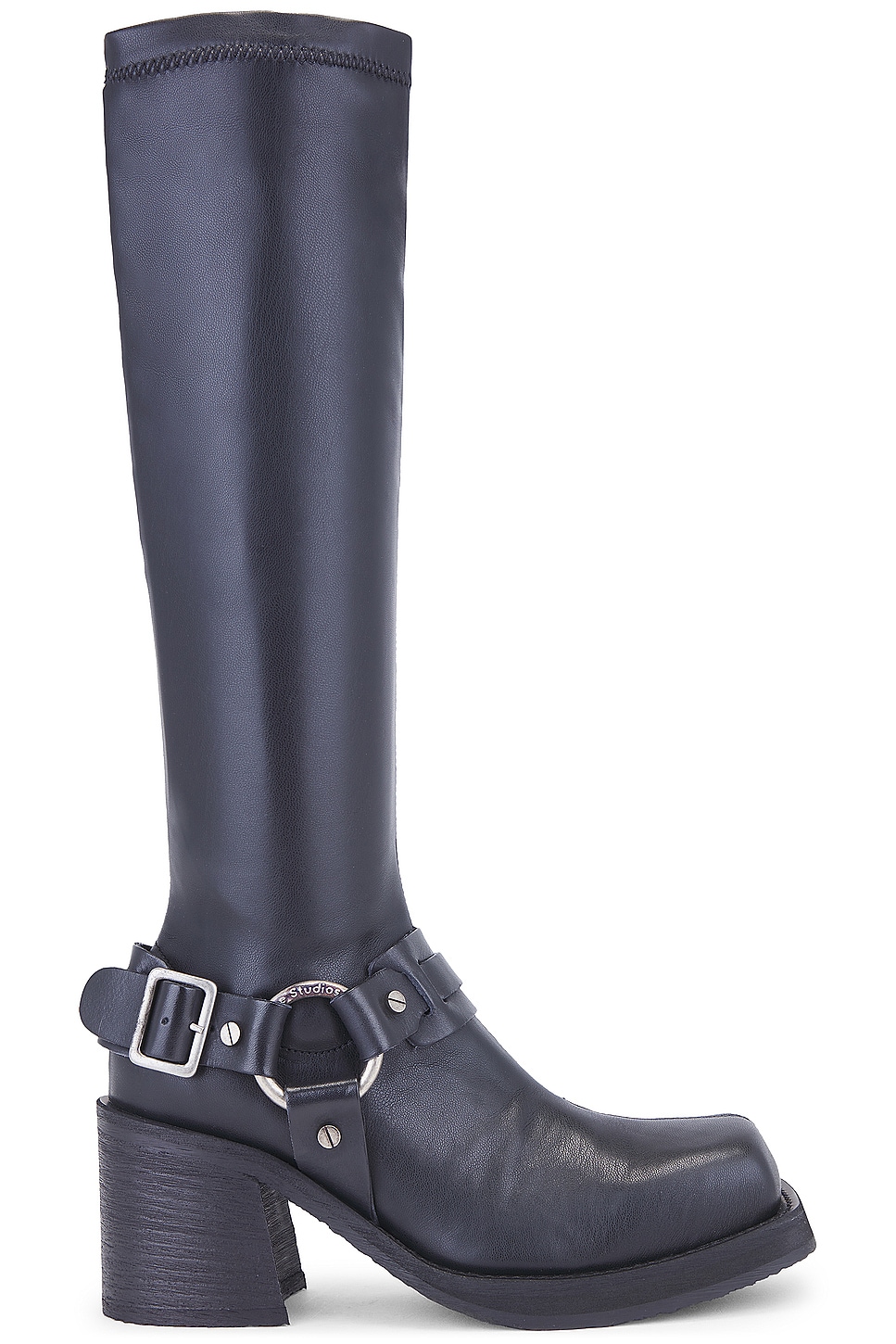 Image 1 of Acne Studios Tall Moto Boot in Black