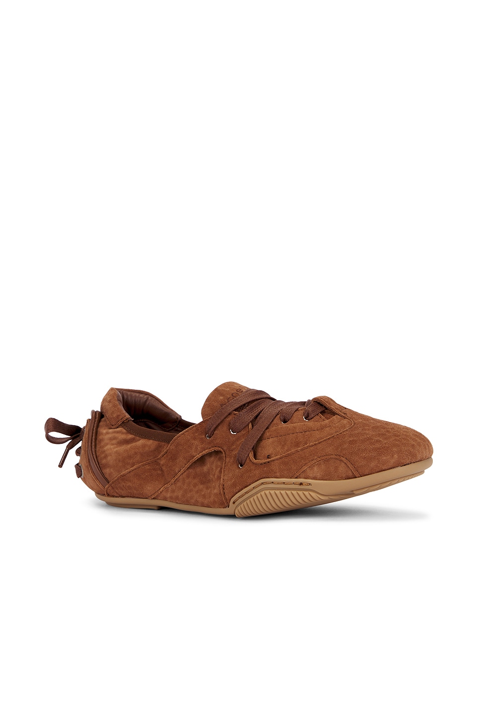 Acne Studios Leather Trimmed Paneled Suede Flats Brown In Brown