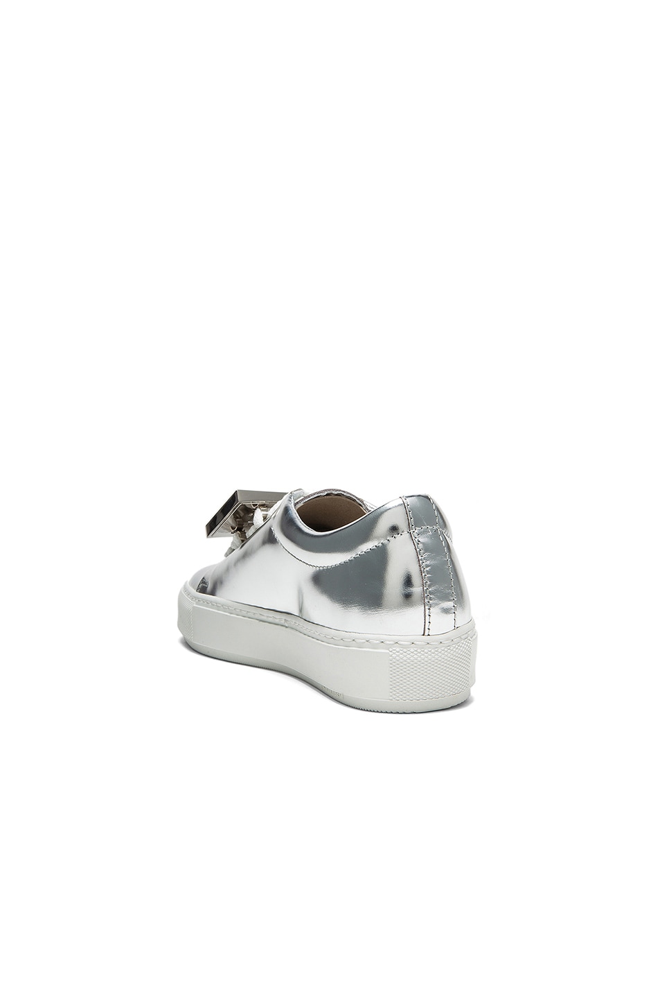 Acne Studios Adriana Metallic Leather Sneakers in Silver | FWRD