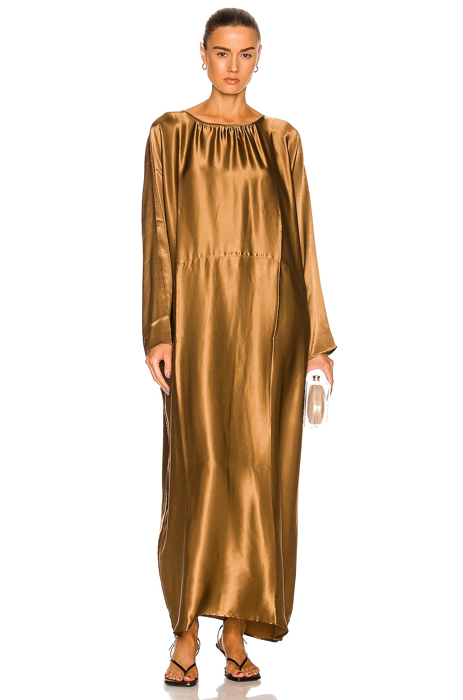 Image 1 of ASCENO The Rhodes Long Dress in Golden Taupe