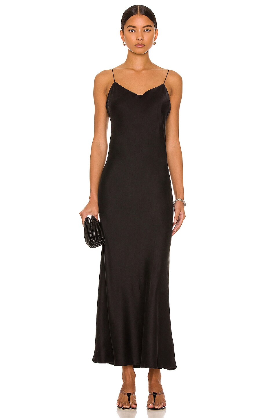 Image 1 of ASCENO The Lyon Slip Dress in Black