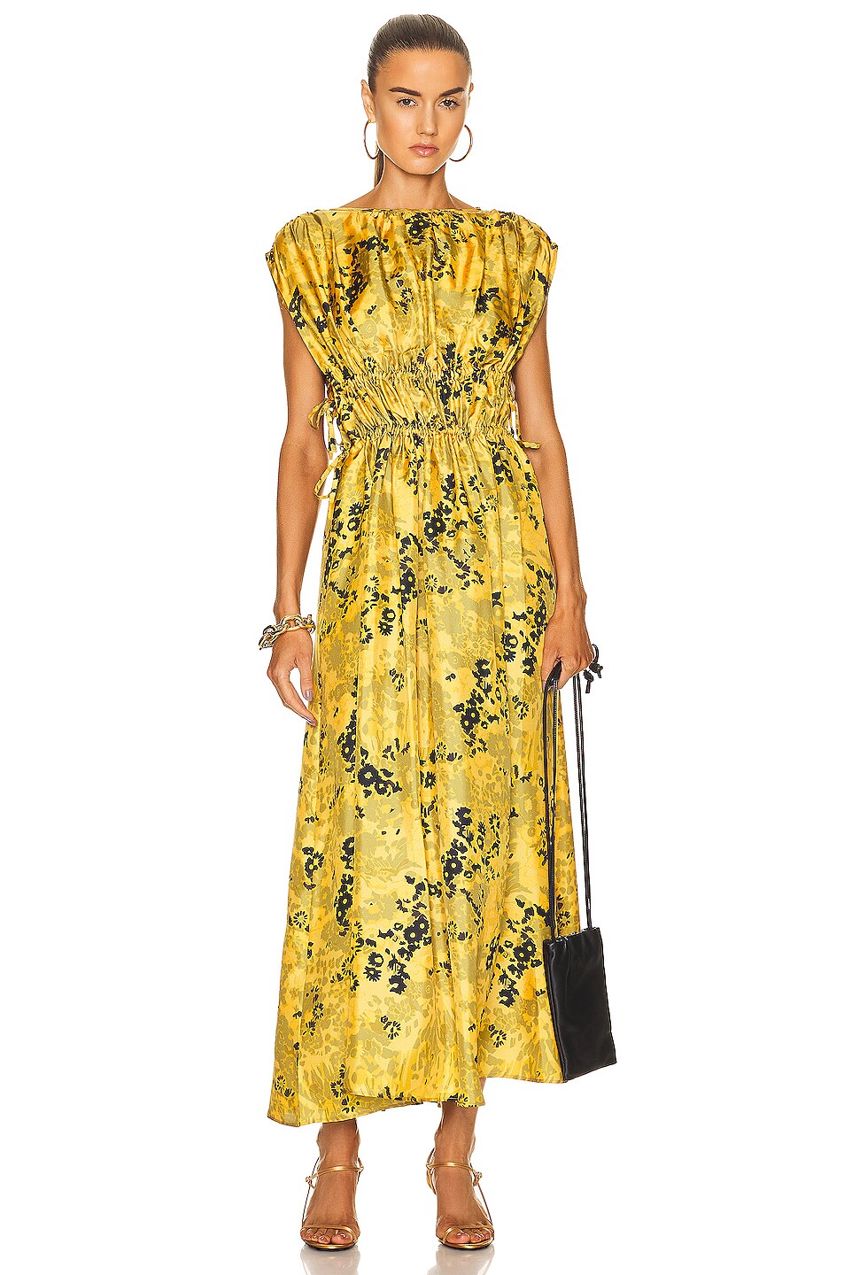 Image 1 of ASCENO The Guilia Dress in Butterscotch Winter Flower