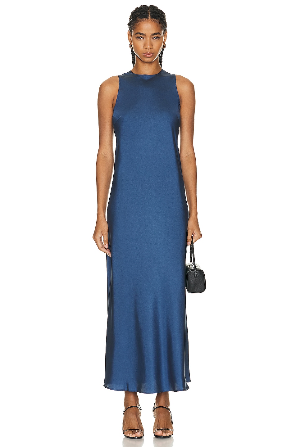 Image 1 of ASCENO Valencia Dress in Steel Blue