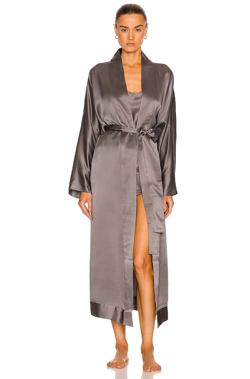 Image 1 of ASCENO The Athens Robe in Silver Grey