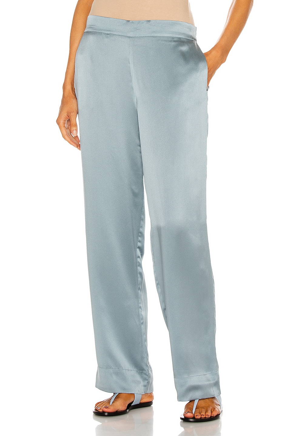 Image 1 of ASCENO The London PJ Bottom in Dust Blue