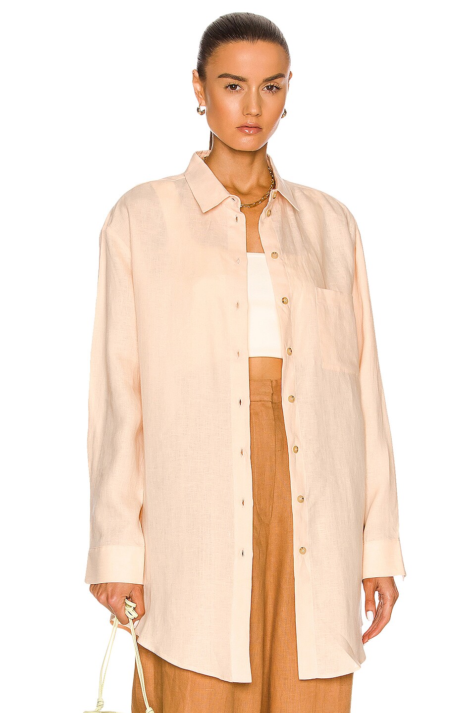 Image 1 of ASCENO for FWRD The Formentera Shirt in Peach