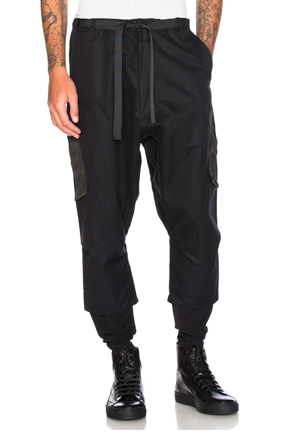 Image 1 of Acronym HD Gabardine Drawcord Trousers in Black