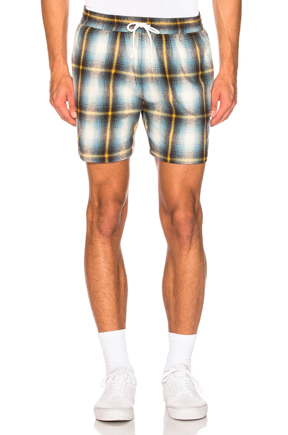Image 1 of Adaptation Plaid Shorts in Blue & Yellow