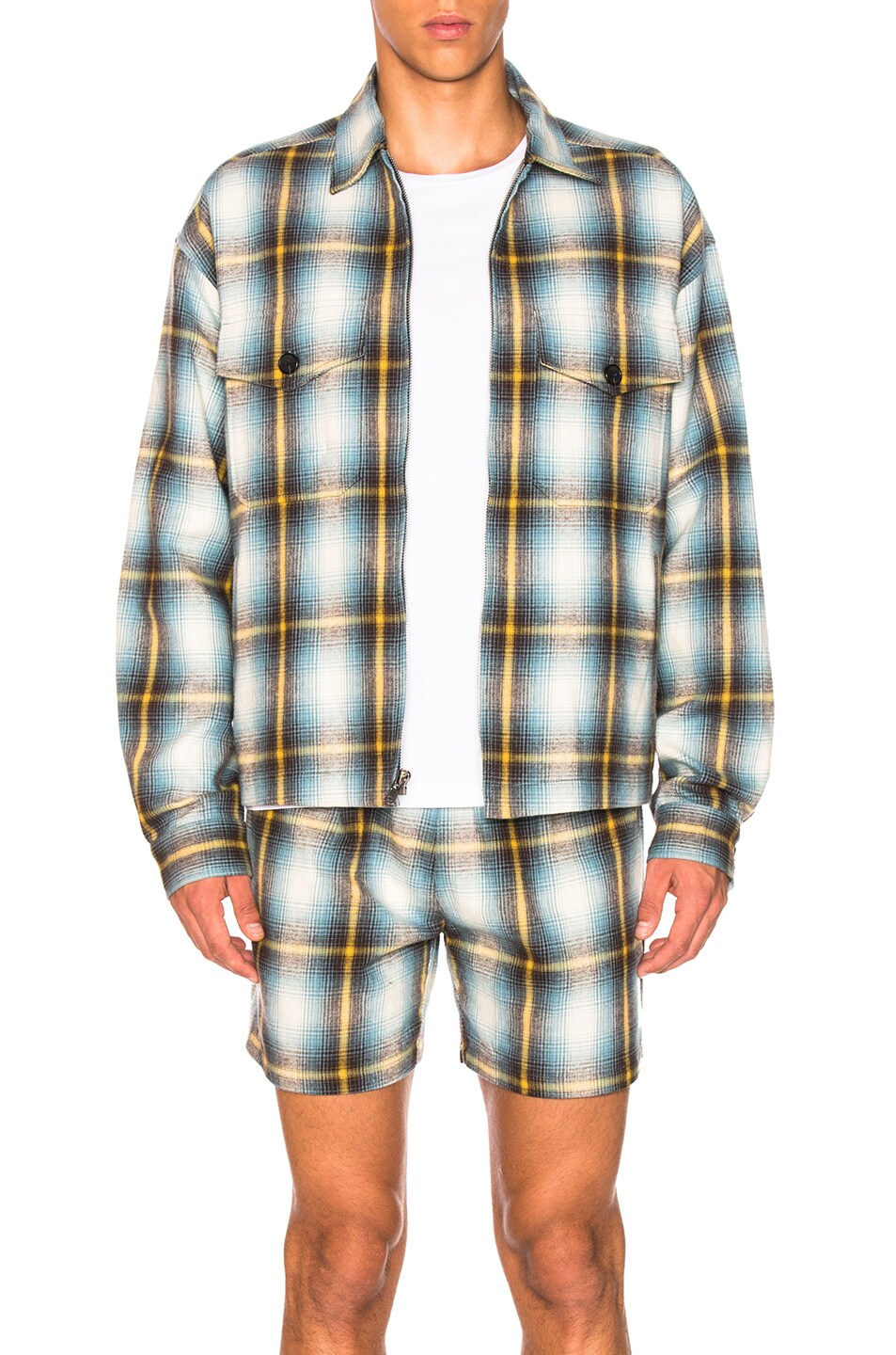 Image 1 of Adaptation Plaid Jacket in Blue & Yellow