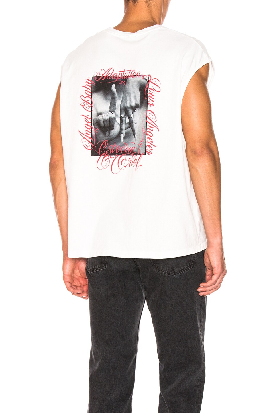 Image 1 of Adaptation Sleeveless Graphic Tee in Flat White