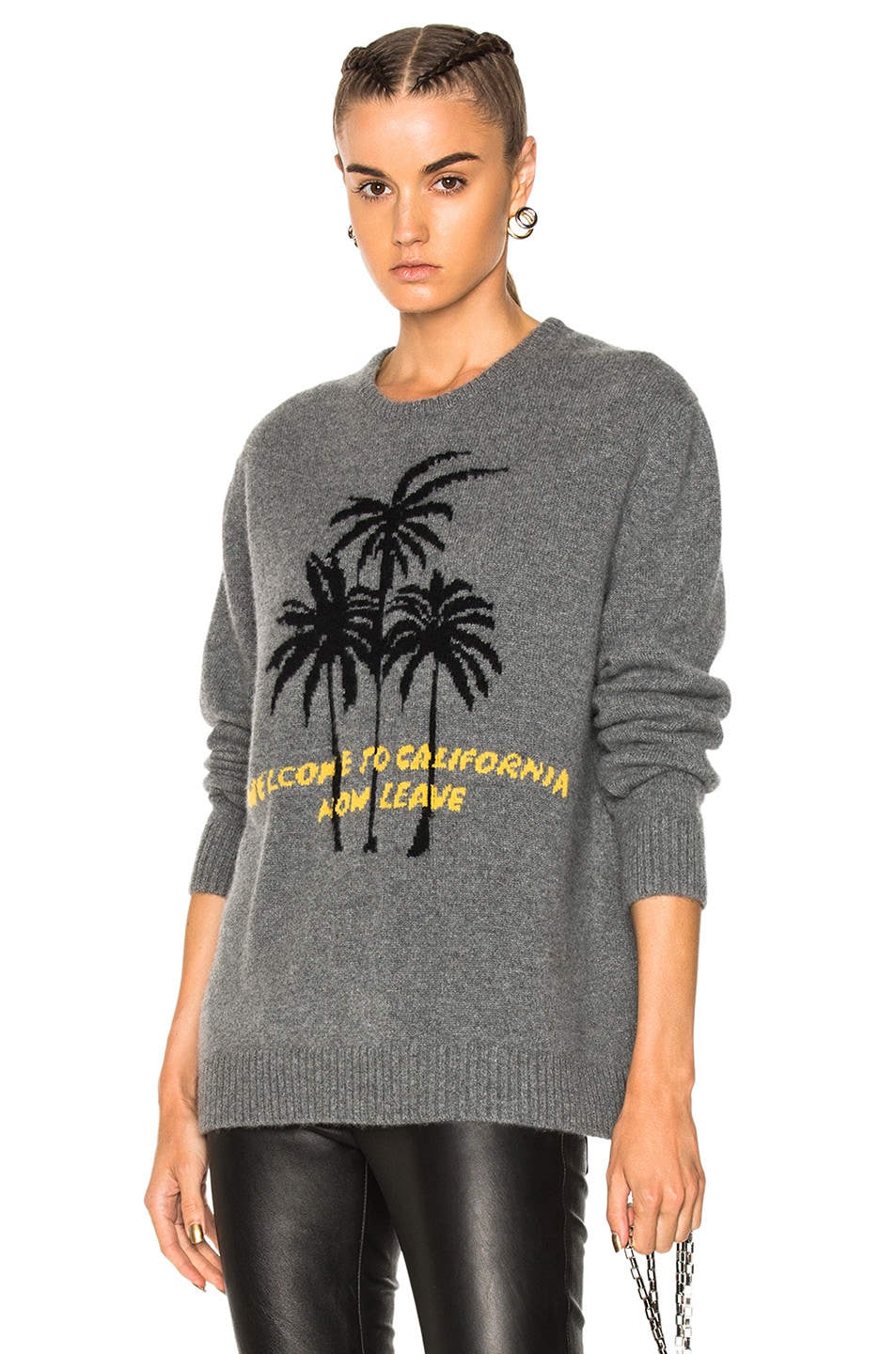 Image 1 of Adaptation California Palm Cashmere Sweater in Dark Heather