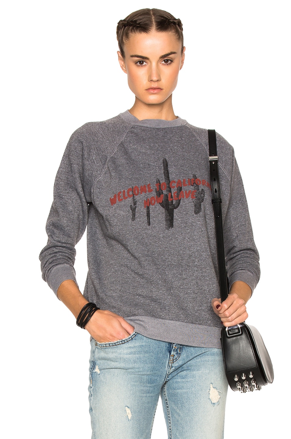 Image 1 of Adaptation Cactus Vintage Sweatshirt in Vintage Grey & Red