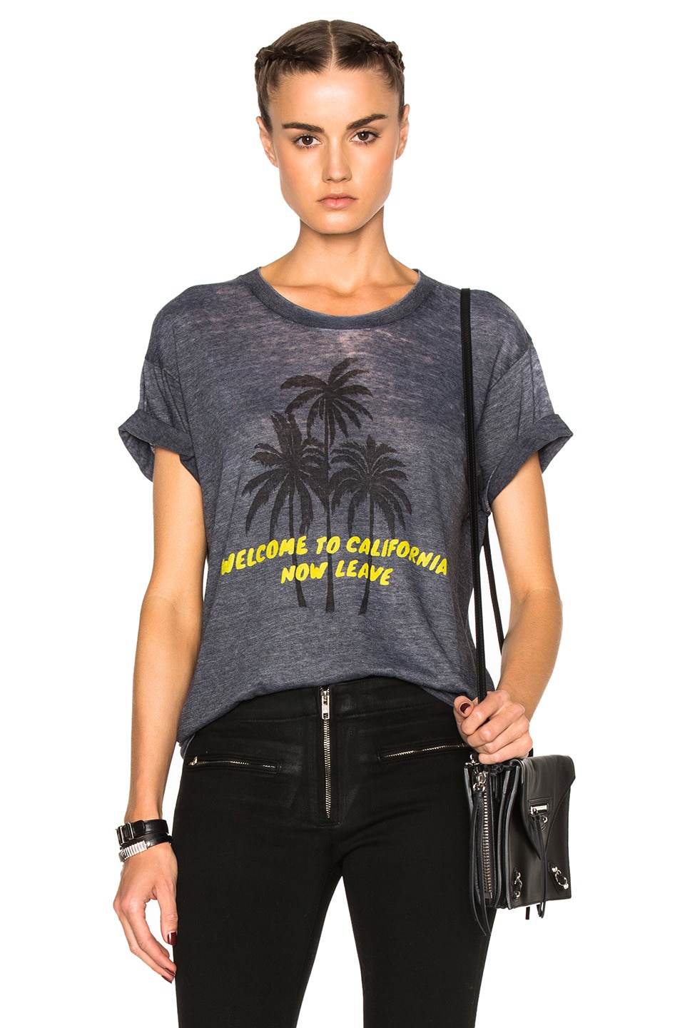 Image 1 of Adaptation Palm Vintage Tee in Grey & Yellow