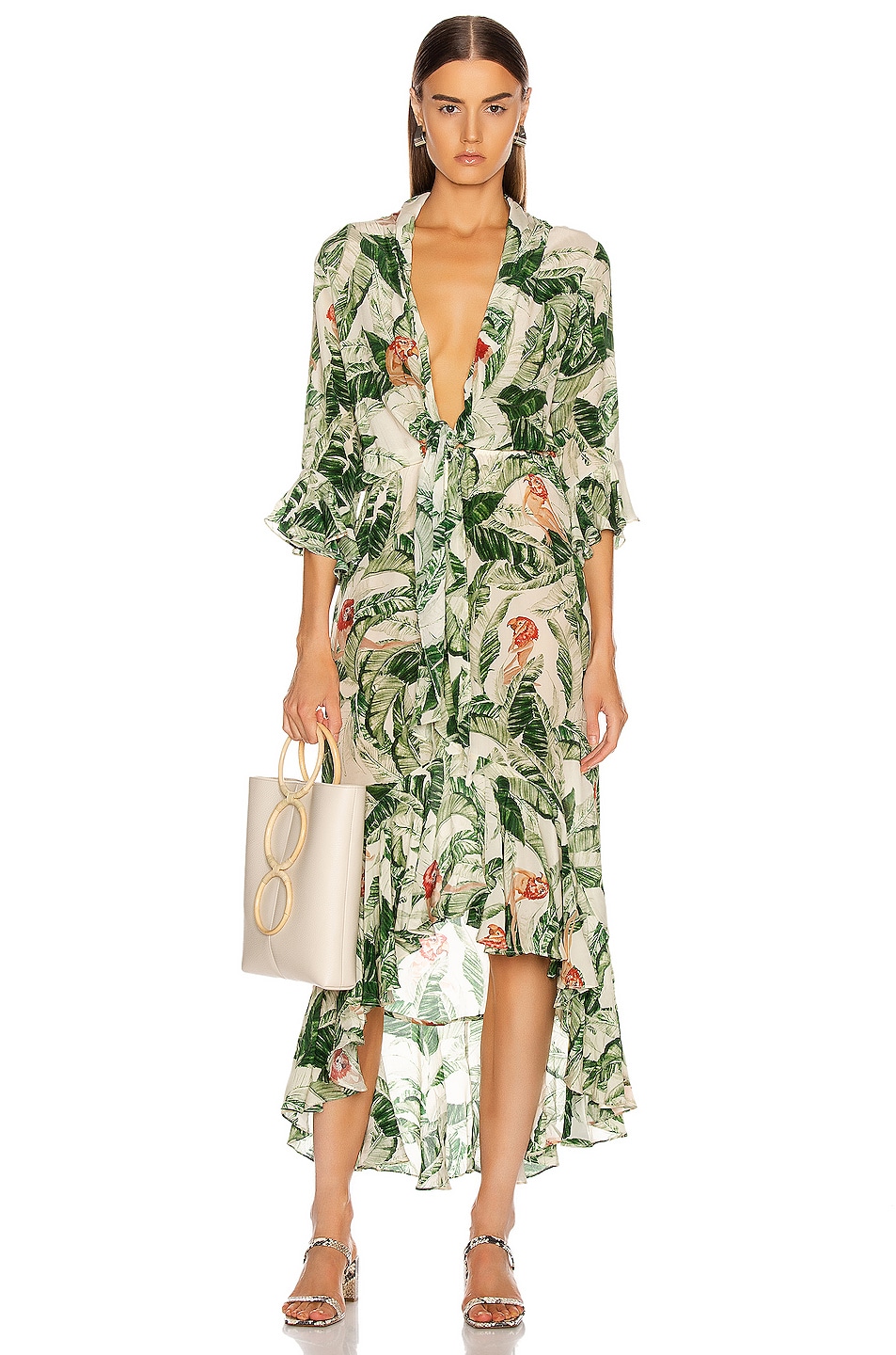 Image 1 of ADRIANA DEGREAS x Cult Gaia Tropical Knot Long Dress in Tropical