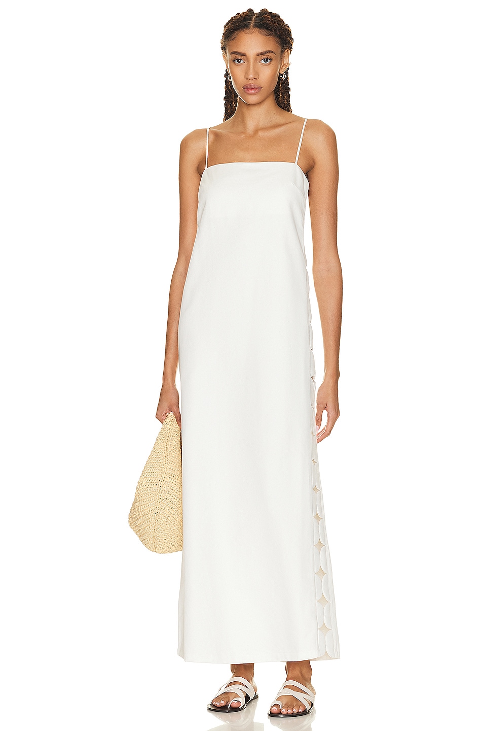 Image 1 of ADRIANA DEGREAS Bubble Long Dress in Off White