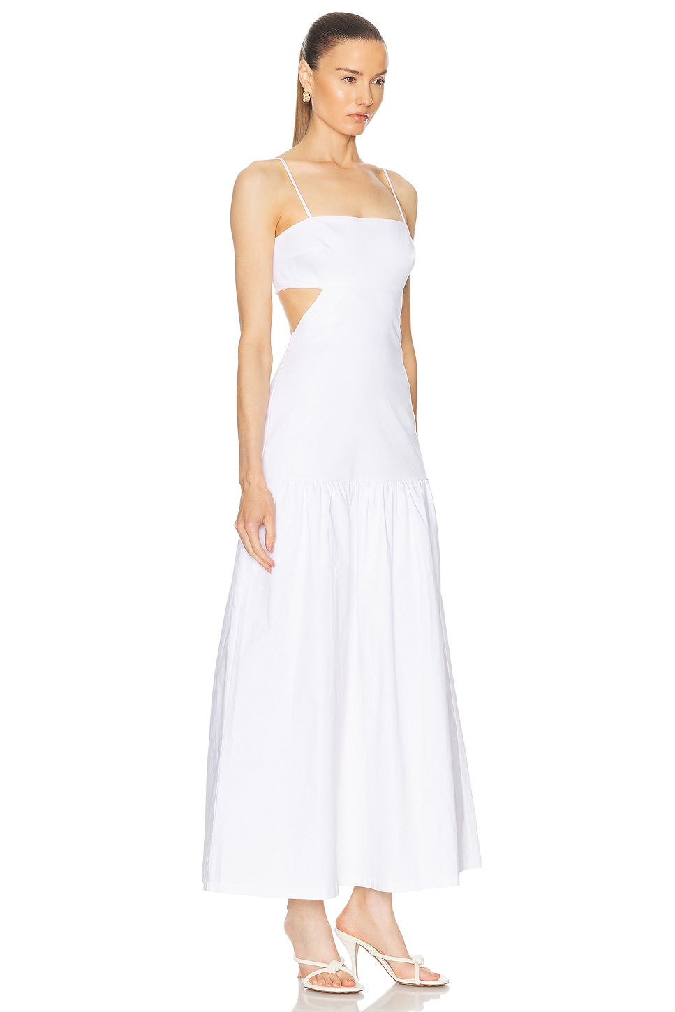 Shop Adriana Degreas Solid Cut Out Long Dress In Off White