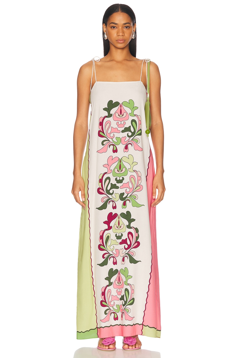 Inamorata Straps Long Dress in Cream