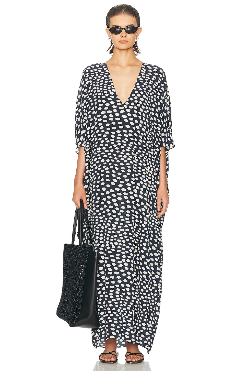 Pois Long Kaftan in Navy