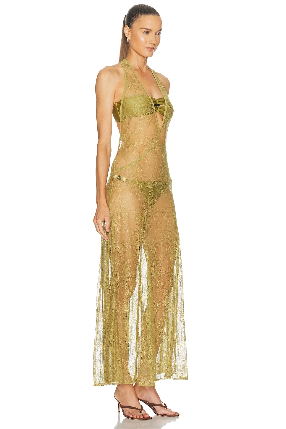 ADRIANA DEGREAS Lace Bare-back Maxi Dress | Thumbnail 2 ADRIANA DEGREAS Lace Bare-back Maxi Dress | Thumbnail 2