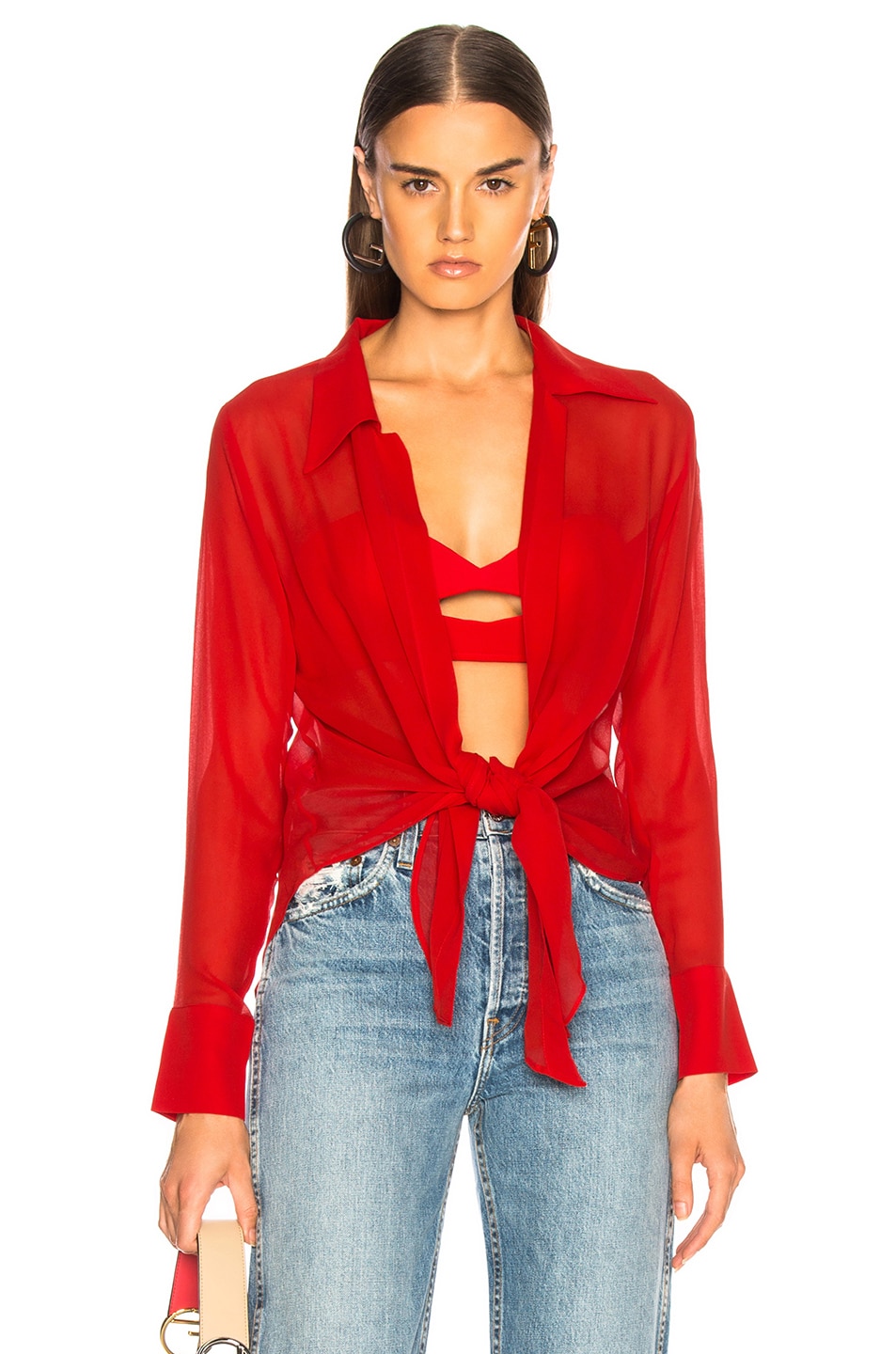 Image 1 of ADRIANA DEGREAS x Charlotte Olympia Shirt in Red