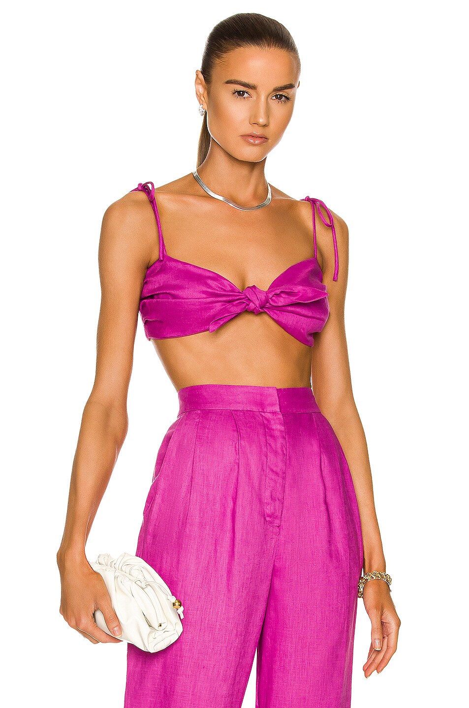 Image 1 of ADRIANA DEGREAS Solid Top in Fuchsia