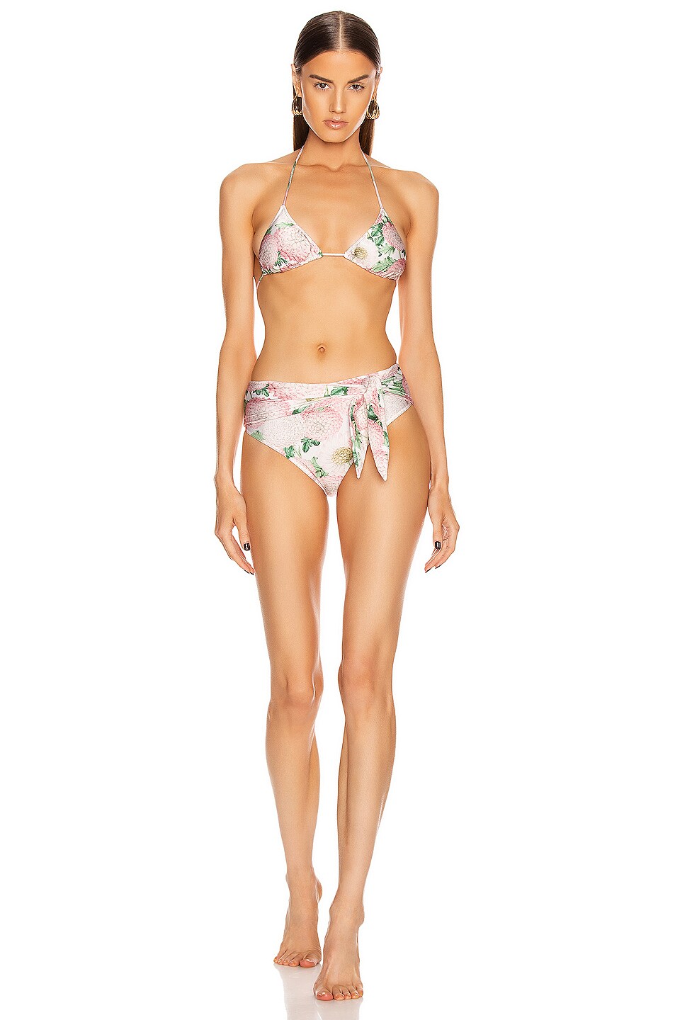 Image 1 of ADRIANA DEGREAS Dahlia High Leg Bikini With Knot in Off White