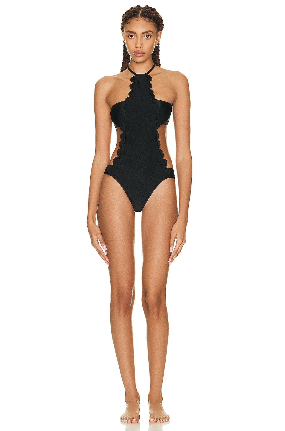Image 1 of ADRIANA DEGREAS Bubble Cutout Swimsuit in Black