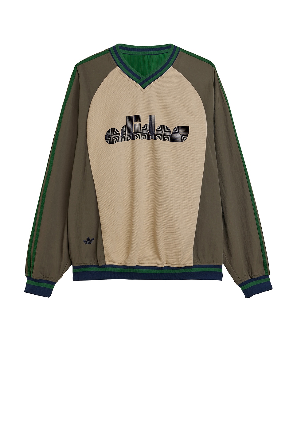 Image 1 of adidas Originals x Brain Dead V Neck Sweatshirt in Brown