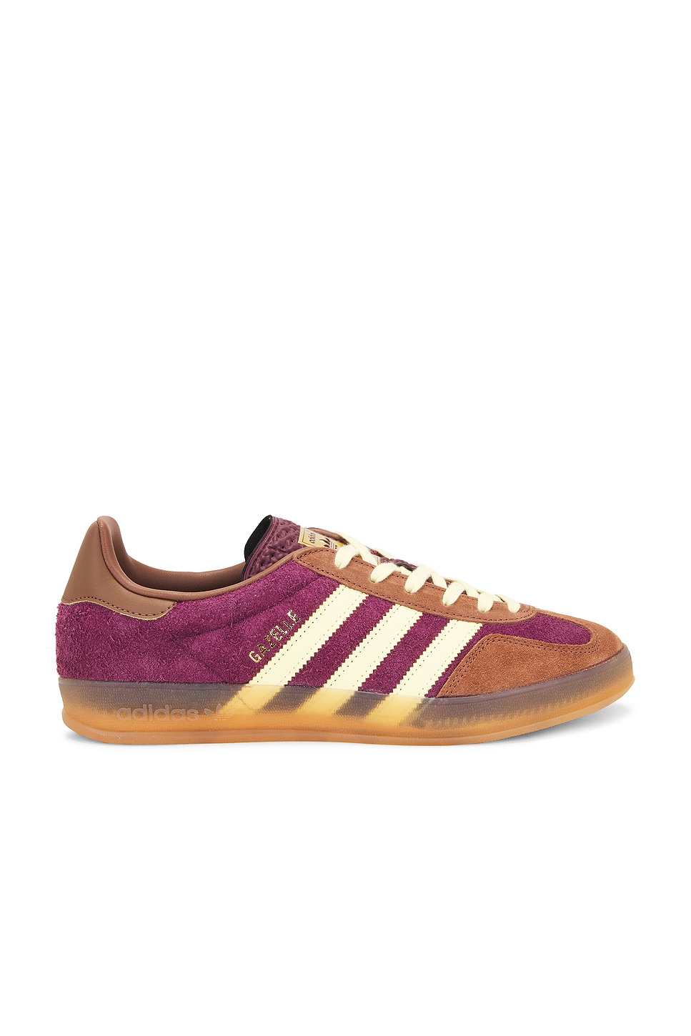 Image 1 of adidas Originals Gazelle Indoor in Maroon, Almost Yellow, & Preloved Brown