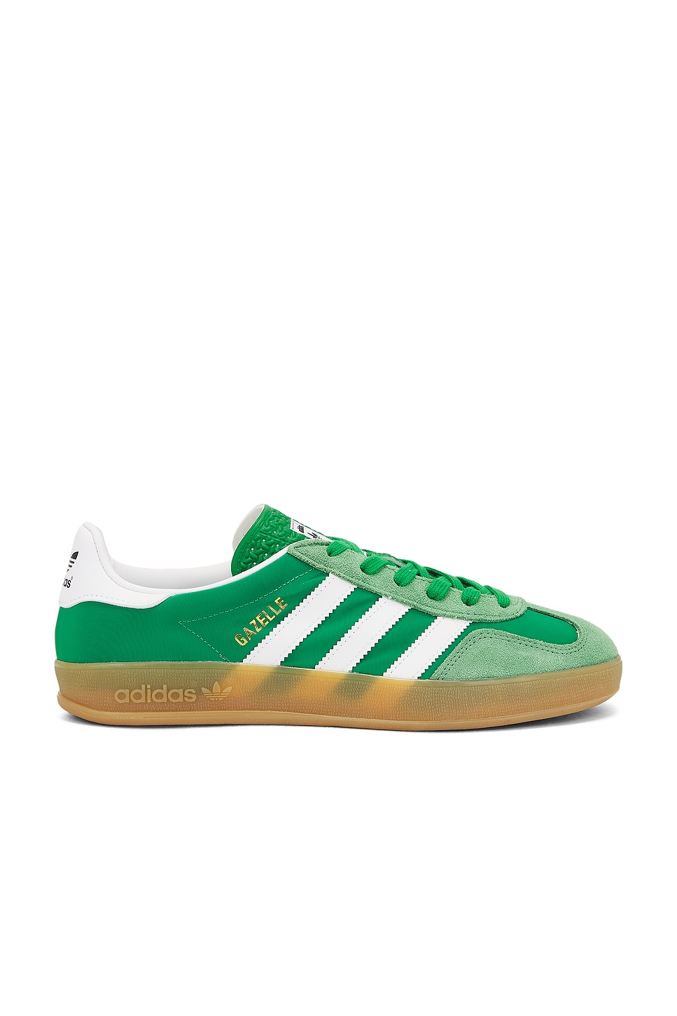 Image 1 of adidas Originals Gazelle Indoor in Green, Ftwr White, & Hazy Green