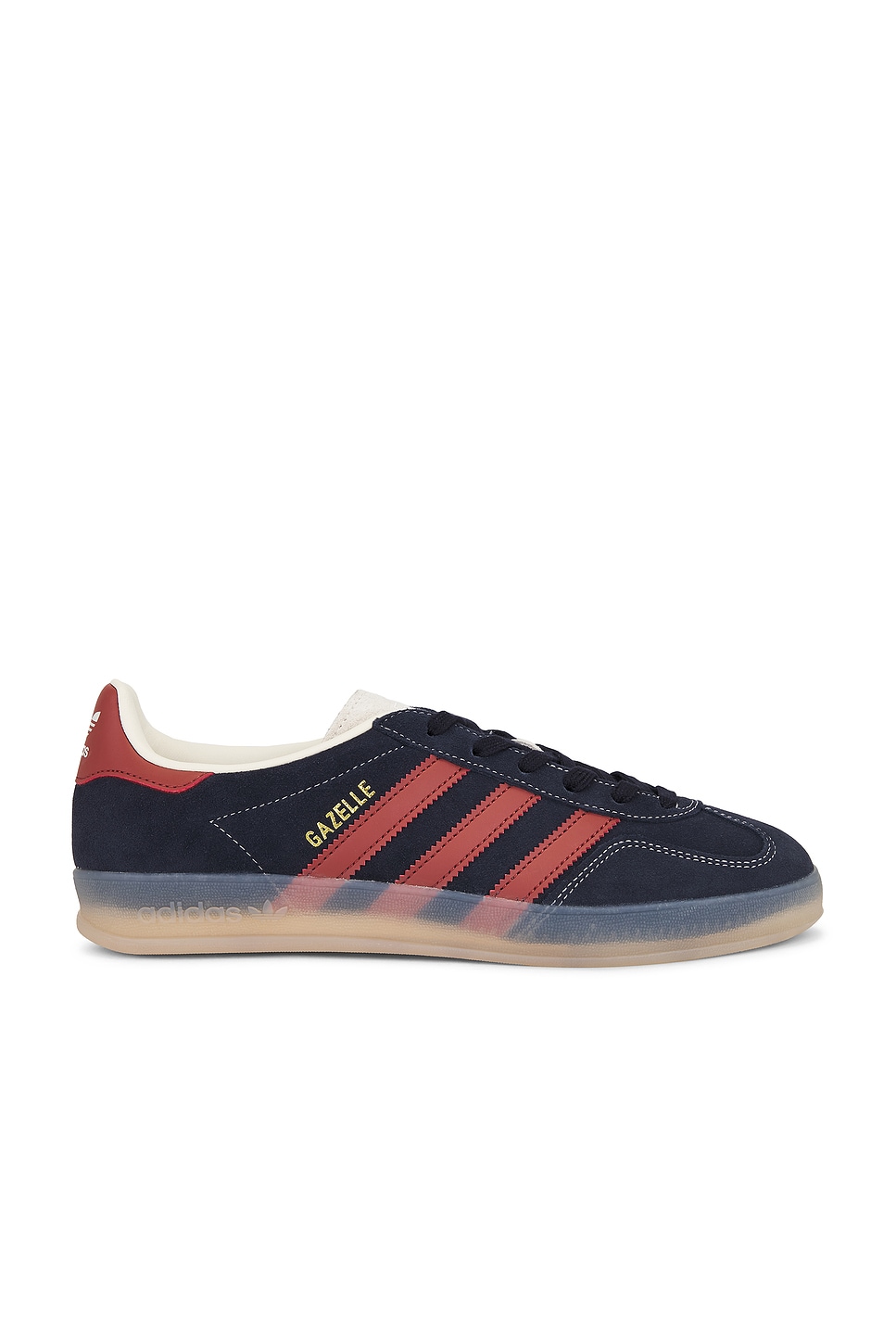 Image 1 of adidas Originals Gazelle Indoor in Legend Ink, Preloved Ruby, & Wonder White