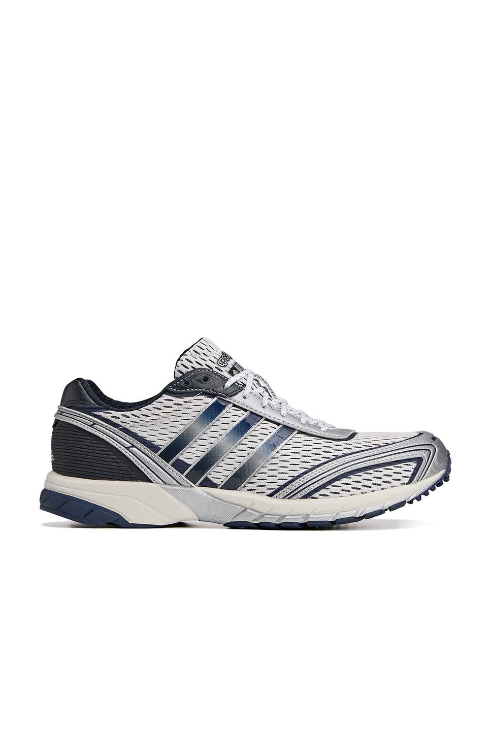 Image 1 of adidas Originals x Sporty & Rich Adizero Adios Sneakers in Ftwr White, Collegiate Navy, & Cloud White