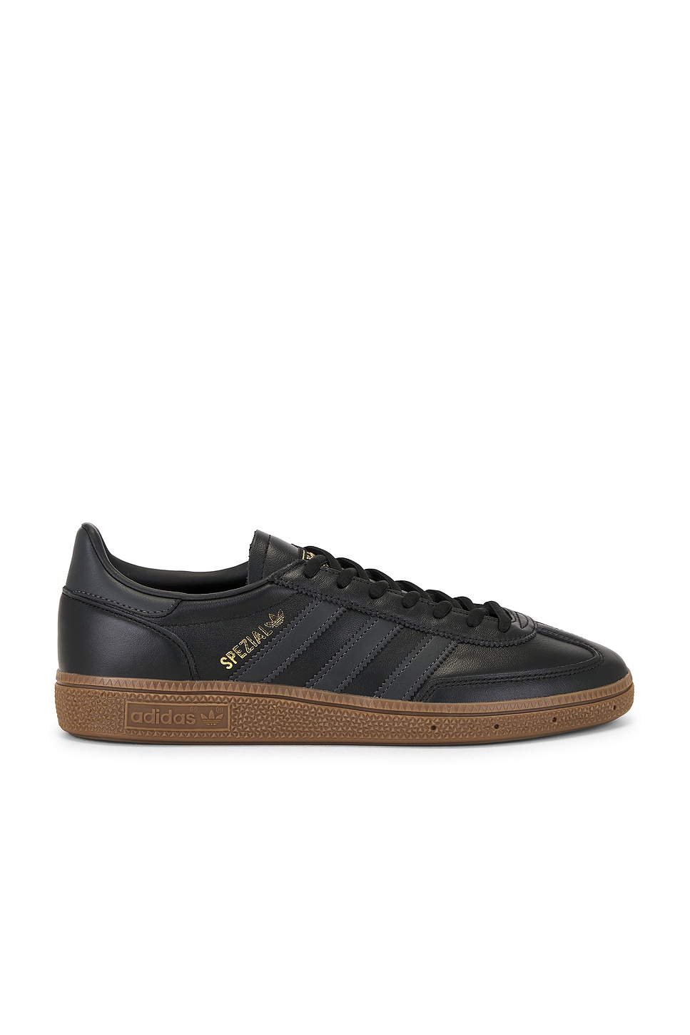 Image 1 of adidas Originals Handball Spezial Sneaker in Core Black, Carbon, & Gold Metallic